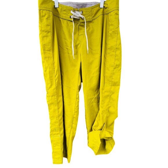 Water Girl Patagonia Pants Women's Sz 8 Lime Green Print Cropped Surfer - Picture 1 of 7